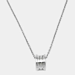 Pre Owned Bvlgari B.Zero1 18k White Gold Pendant Necklace