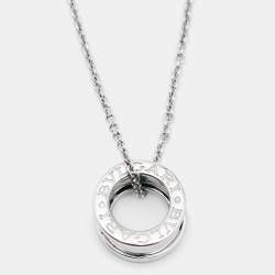 Pre Owned Bvlgari B.Zero1 18k White Gold Pendant Necklace