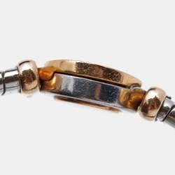 Bvlgari Tubogas Diamond 18K Rose Gold Stainless Steel Cuff Bracelet M