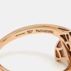 Pre Owned Bvlgari Divas' Dream Mother of Pearl Diamonds 18k Rose Gold Ring Size 57