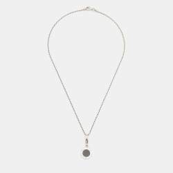Pre Owned Bvlgari Bvlgari Onyx 18k White Gold Charm and Pendant