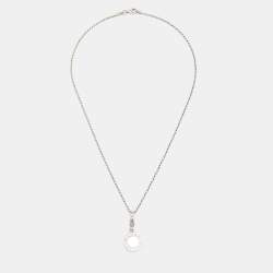 Pre Owned Bvlgari Bvlgari Onyx 18k White Gold Charm and Pendant