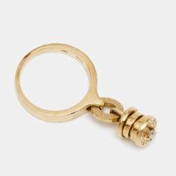 Pre Owned Bvlgari B.Zero1 Diamond 18k Yellow Gold Charm Ring 