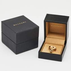 Pre Owned Bvlgari B.Zero1 Diamond 18k Yellow Gold Charm Ring 