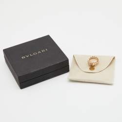 Pre Owned Bvlgari Serpenti Viper Diamond 18K Rose Gold One-Coil Ring Size S