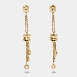 Pre Owned Bvlgari B.Zero1 Diamond 18k Yellow Gold Dangle Earrings