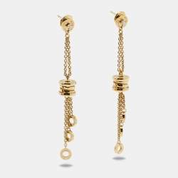 Pre Owned Bvlgari B.Zero1 Diamond 18k Yellow Gold Dangle Earrings