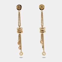 Pre Owned Bvlgari B.Zero1 Diamond 18k Yellow Gold Dangle Earrings