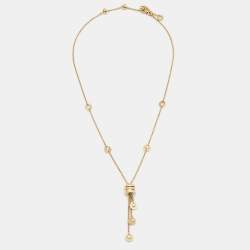 Pre Owned Bvlgari B.Zero1 Diamonds 18k Yellow Gold Necklace