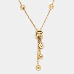 Pre Owned Bvlgari B.Zero1 Diamonds 18k Yellow Gold Necklace
