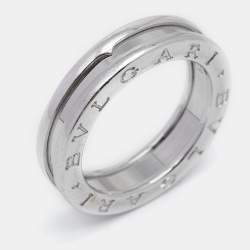 Pre Owned Bvlgari B.Zero1 18k White Gold 1-Band Ring Size 53