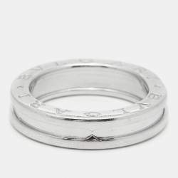 Pre Owned Bvlgari B.Zero1 18k White Gold 1-Band Ring Size 53