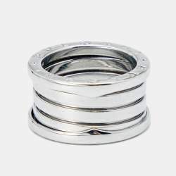 Bvlgari B.Zero1 18k White Gold 4-Band Ring Size 51