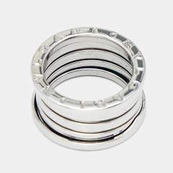 Bvlgari B.Zero1 18k White Gold 4-Band Ring Size 51