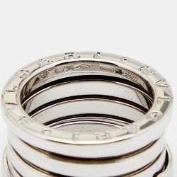 Bvlgari B.Zero1 18k White Gold 4-Band Ring Size 51