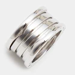 Bvlgari B.Zero1 18k White Gold 4-Band Ring Size 51