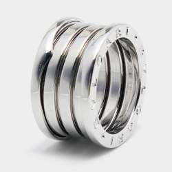 Bvlgari B.Zero1 18k White Gold 4-Band Ring Size 51