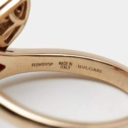 Pre Owned Bvlgari Divas' Dream Carnelian Diamond 18k Rose Gold Ring Size 51