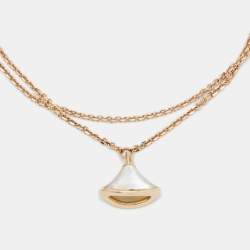 Pre Owned Bvlgari Divas' Dream Mother of Pearl 18K Rose Gold Charm Bracelet SM