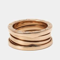 Pre Owned Bvlgari B.Zero1 18k Rose Gold 3-Band Ring Size 54