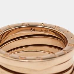 Pre Owned Bvlgari B.Zero1 18k Rose Gold 3-Band Ring Size 54