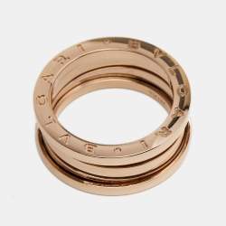 Bvlgari B.Zero1 18k Rose Gold 3-Band Ring Size 57