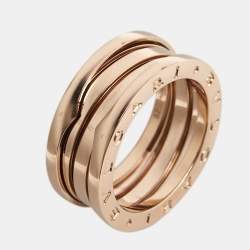 Bvlgari B.Zero1 18k Rose Gold 3-Band Ring Size 57