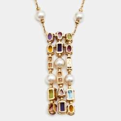 Bvlgari Multi-Gem Allegra 18k Yellow Gold Necklace Set