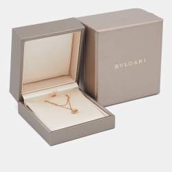 Pre Owned Bvlgari Divas' Dream Mother of Pearl 18k Rose Gold Charm Bracelet SM