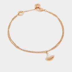 Pre Owned Bvlgari Divas' Dream Mother of Pearl 18k Rose Gold Charm Bracelet SM