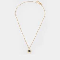Pre Owned Bvlgari Bvlgari Onyx 18k Yellow Gold Pendant Necklace