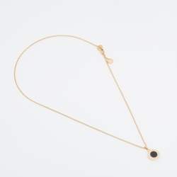 Pre Owned Bvlgari Bvlgari Onyx 18k Yellow Gold Pendant Necklace