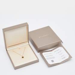 Pre Owned Bvlgari Bvlgari Onyx 18k Yellow Gold Pendant Necklace