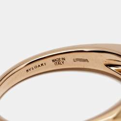 Pre Owned Bvlgari Tronchetto Mother of Pearl 18k Rose Gold Ring Size 52