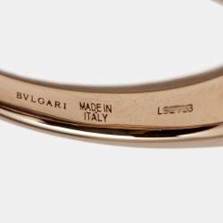 Pre Owned Bvlgari Tronchetto Amethyst 18k Rose Gold Ring Size 52