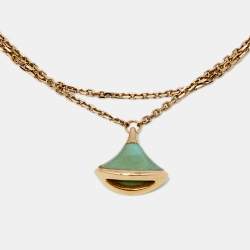 Pre Owned Bvlgari Divas' Dream Turquoise 18k Rose Gold Charm Bracelet M/L