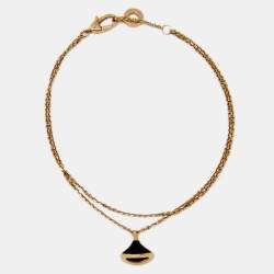 Pre Owned Bvlgari Divas' Dream Onyx 18k Rose Gold Charm Bracelet M/L