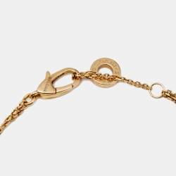 Pre Owned Bvlgari Divas' Dream Onyx 18k Rose Gold Charm Bracelet M/L