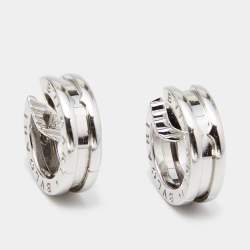 Bvlgari B.Zero1 18k White Gold Small Hoop Earrings