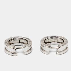 Bvlgari B.Zero1 18k White Gold Small Hoop Earrings