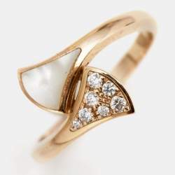 مملوكة مسبقًا خاتم بلغاري ديفاز دريم صدف وألماس وذهب وردي عيار 18 مقاس 54