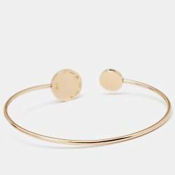 Pre Owned Bvlgari Bvlgari Onyx  Diamonds 18K Rose Gold Open Cuff Bracelet M