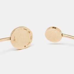 Pre Owned Bvlgari Bvlgari Onyx  Diamonds 18K Rose Gold Open Cuff Bracelet M