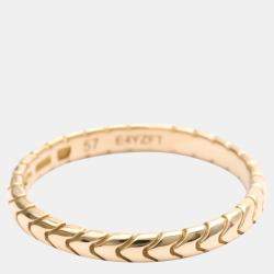 Pre Owned Bvlgari Serpenti Spiga 18K Rose Gold Ring EU 57