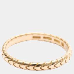 Pre Owned Bvlgari Serpenti Spiga 18K Rose Gold Ring EU 57