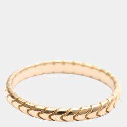 Pre Owned Bvlgari Serpenti Spiga 18K Rose Gold Ring EU 57