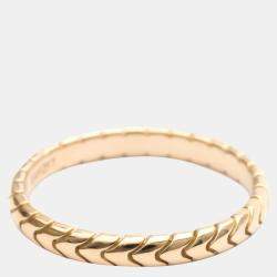 Pre Owned Bvlgari Serpenti Spiga 18K Rose Gold Ring EU 57