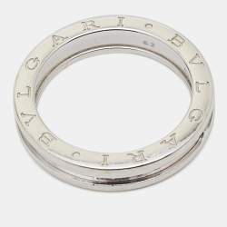 Pre Owned Bvlgari B.Zero1 18k White Gold 1-Band Ring Size 62