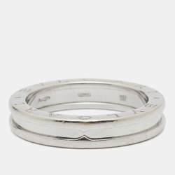 Pre Owned Bvlgari B.Zero1 18k White Gold 1-Band Ring Size 62