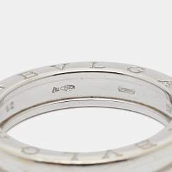 Pre Owned Bvlgari B.Zero1 18k White Gold 1-Band Ring Size 62